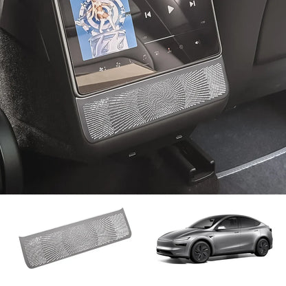 Stainless Steel Rear Console Vent Cover for Tesla Model Y Juniper 2025+ Titanium Black