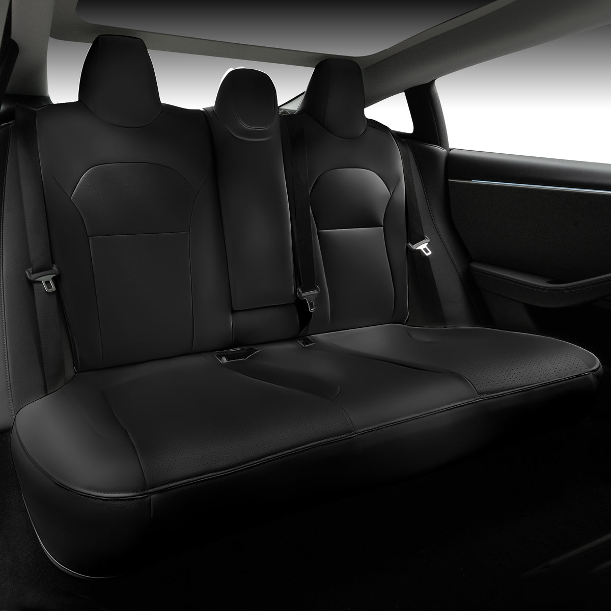 All-Inclusive Seat Cover for Tesla Model 3 Highland Performance 2024+ Black Rear Seats Only