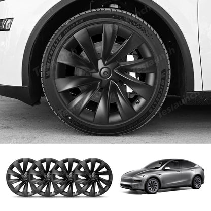 Helix 2.0 Style Wheel Hubcaps (Set of 4) for Tesla 2025+ Model Y Juniper 20'' Helix 2.0 Wheels Matte Black