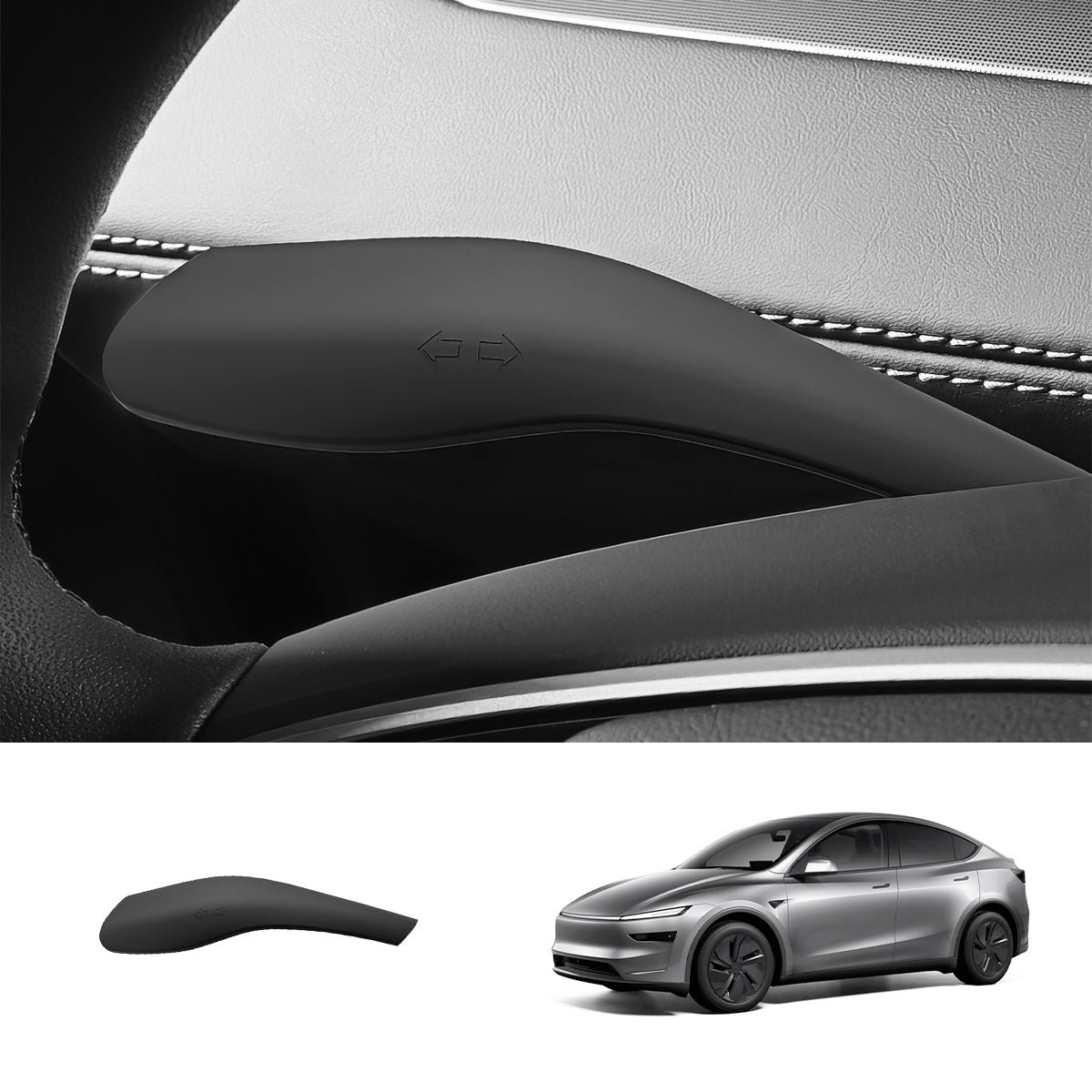 Silicone Turn Signal Stalk Cover for Tesla Model Y Juniper 2025+ (1 Pc) Black