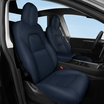 All-Inclusive 2020-2024 5 Seat Tesla Model Y Seat Cover Nappa Leather Blue Full Set (Front & Rear Seats)