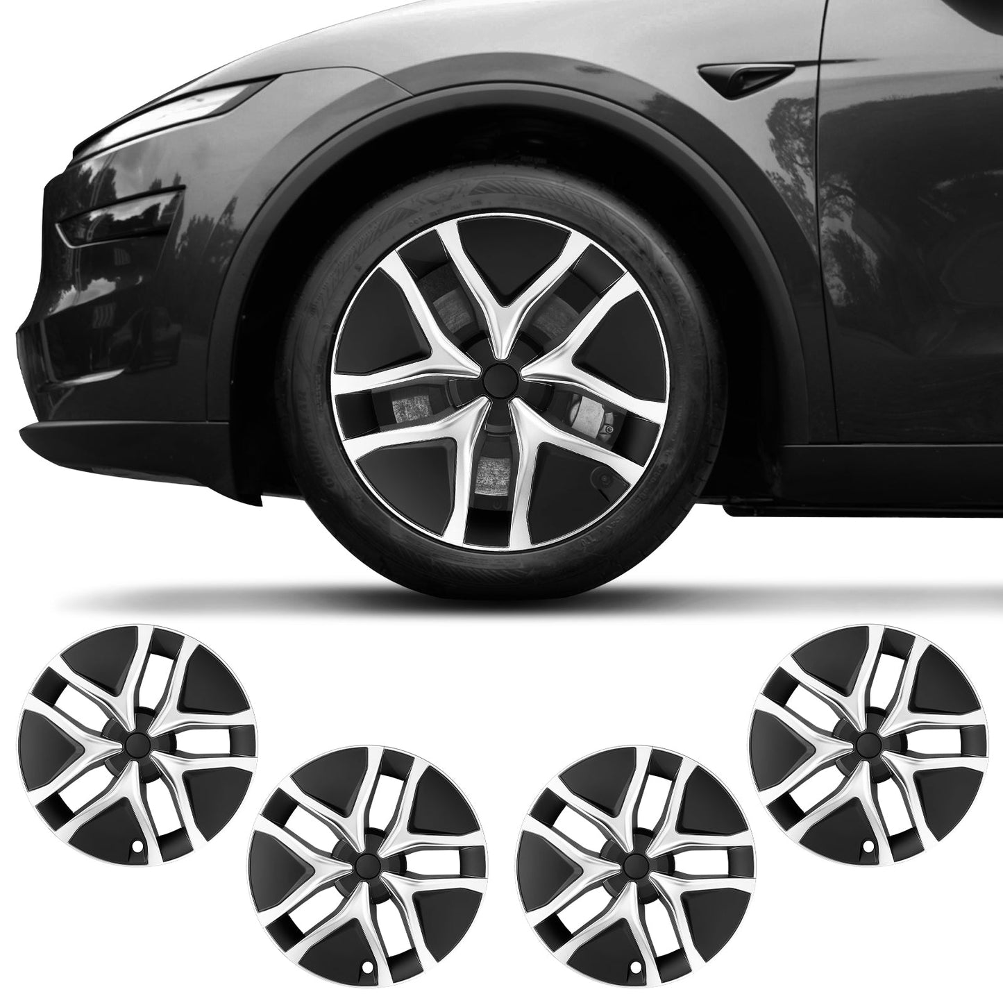 19 Inch Silver Arachnid Wheel Cover Hubcap For Tesla Model Y Juniper