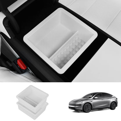 Armrest Organizer Tray for Tesla Model Y Juniper 2025+ White