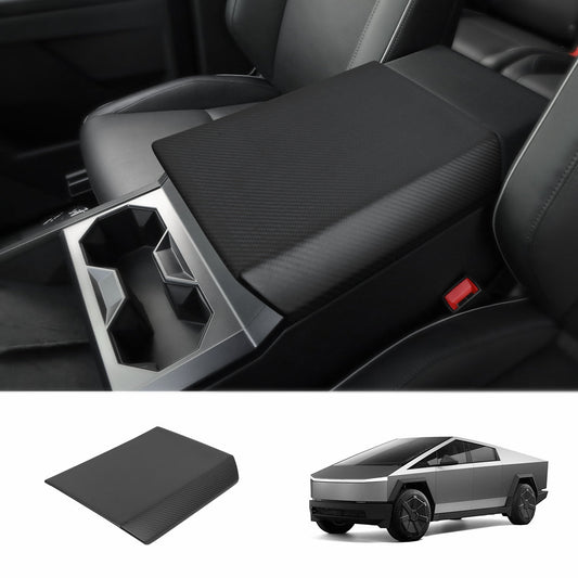 [Real Carbon Fiber] Center Console Armrest Cover for Cybertruck Matte Carbon Fiber