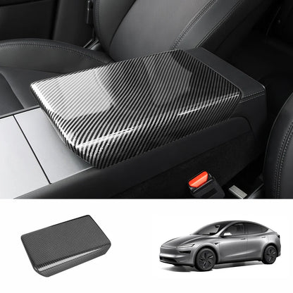 ABS Center Console Armrest Cover for Tesla Model Y Juniper 2025+ Glossy Carbon Fiber
