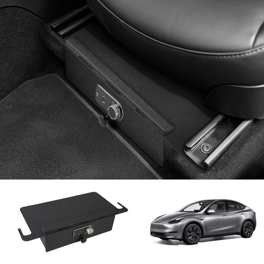 Front Under-Seat Fingerprint Anti-Theft Privacy Gunsafe Organizer Lockbox for Tesla Model Y(2020-2024) Ships 25 days after ordering.