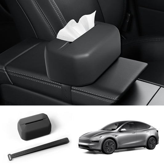 Adjustable Silicone Tissue Box for Tesla Model Y Juniper 2025+