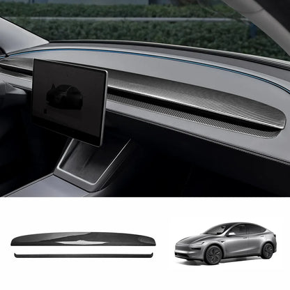 [Real Carbon Fiber] Dashboard Vent Trim for Tesla Model Y Juniper 2025+ Full Set (Upper + Lower)-2PCS Glossy Carbon Fiber