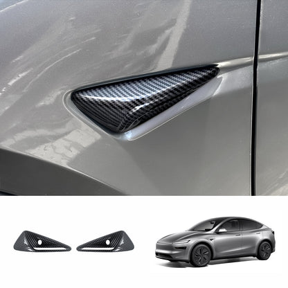 Carbon Fiber Pattern Turn Signal & Side Camera Covers (ABS) for Tesla Model Y Juniper 2025+ Glossy Carbon Fiber Style