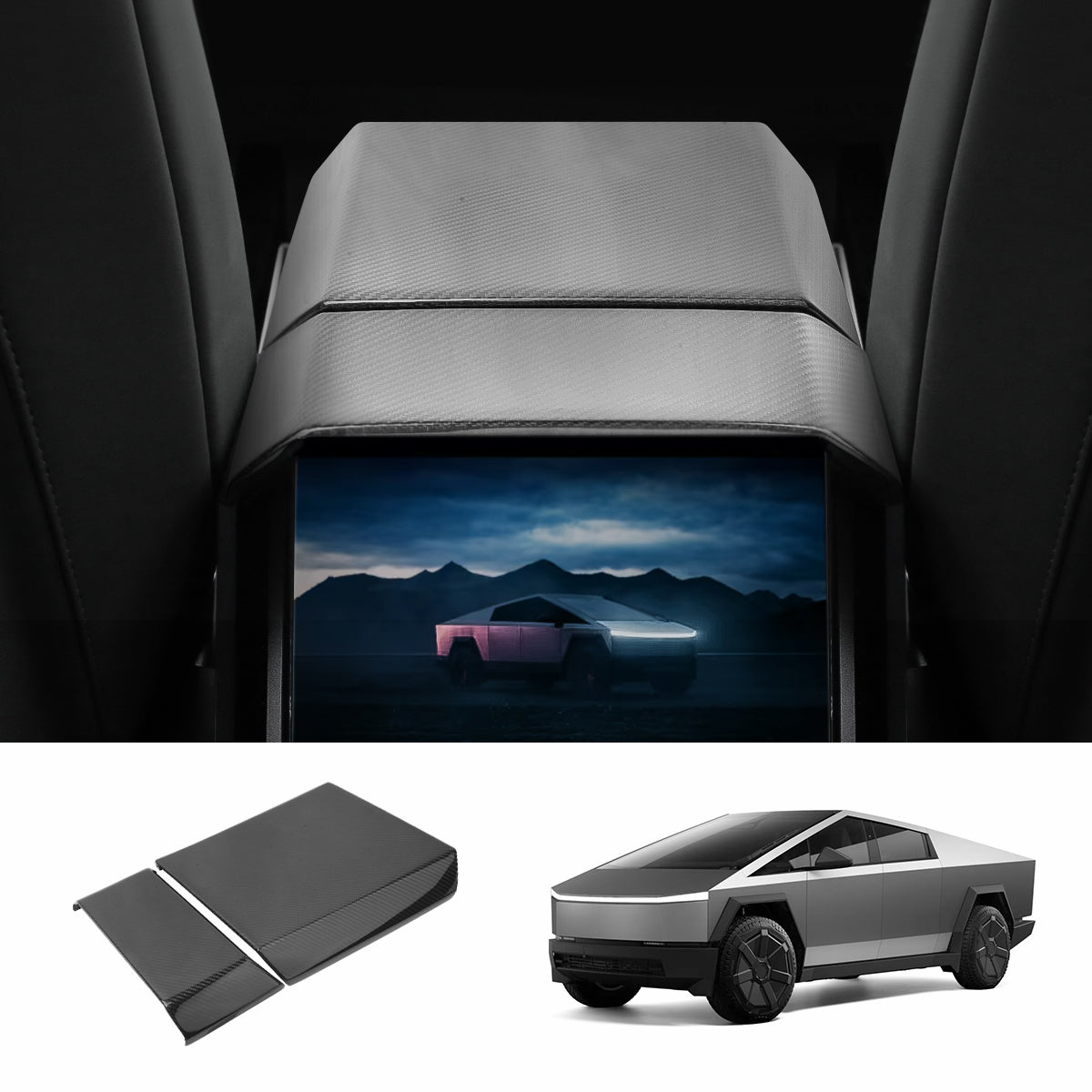 [Real Carbon Fiber] Backseat Air Vent Top Cover for Cybertruck Full Set (2 Pcs)