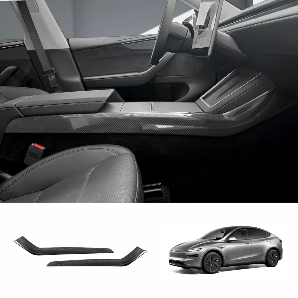 [Real Carbon Fiber] Center Console Side Interior Trim Panel for Tesla Model Y Juniper 2025+ Glossy