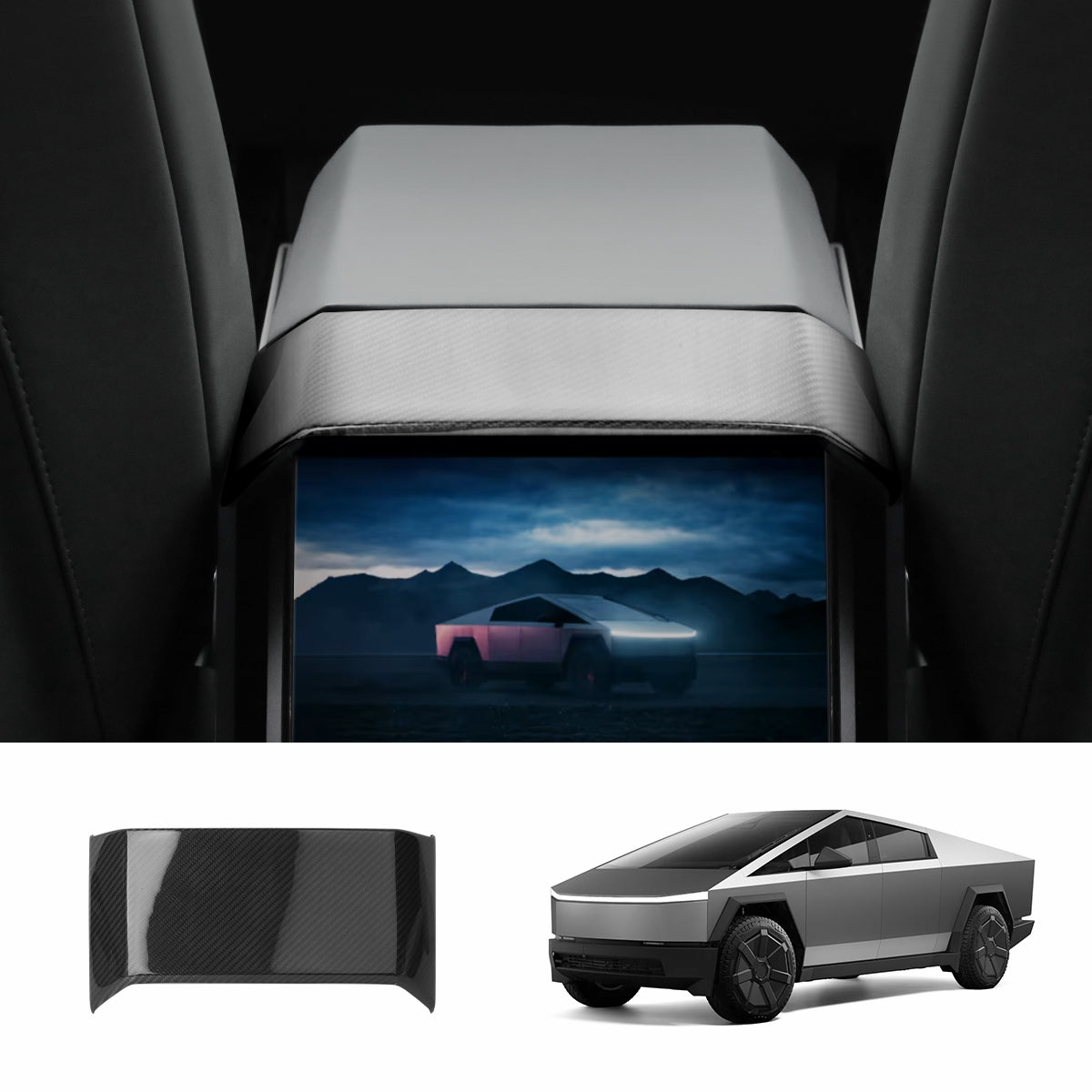 [Real Carbon Fiber] Backseat Air Vent Top Cover for Cybertruck Glossy Carbon Fiber Air Vent Top Cover (1 Pc)