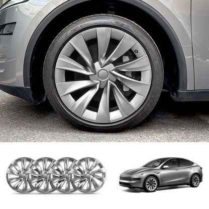 Helix 2.0 Style Wheel Hubcaps (Set of 4) for Tesla 2025+ Model Y Juniper 20'' Helix 2.0 Wheels Silver