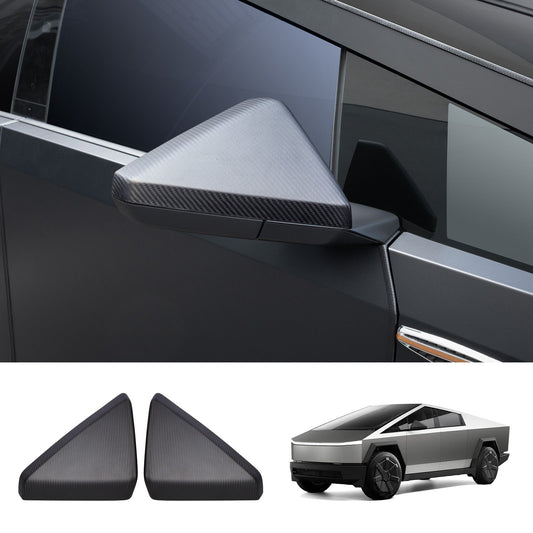 [Real Carbon Fiber] Rear View Mirror Covers (1 Pair) for Cybertruck Matte Carbon Fiber