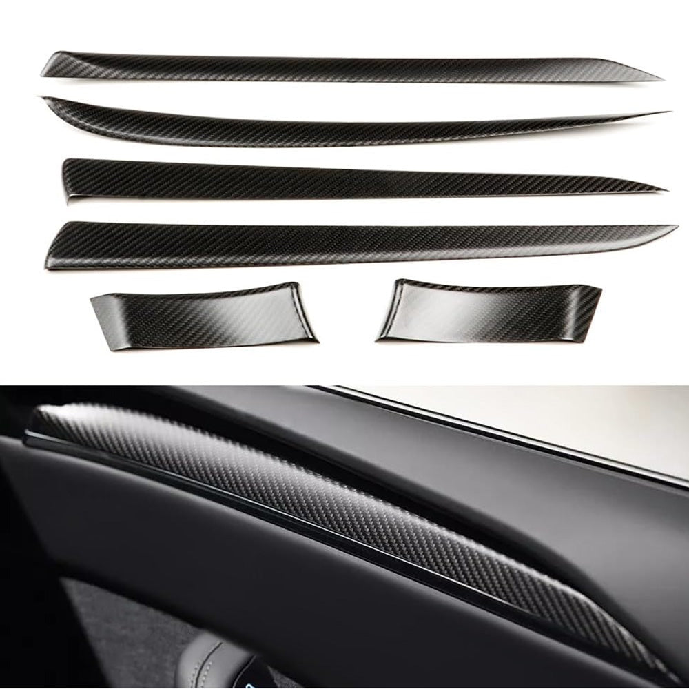 [Real Carbon Fiber] Inner Door Trim Cover for Tesla Model S 2022+ Matte Carbon Fiber
