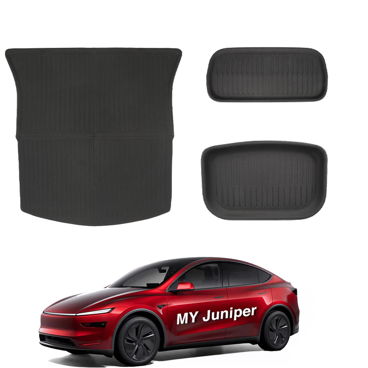 All Weather XPE Interior Floor Mats Cargo Liners Set for Tesla 2025+ Model Y Juniper Frunk + Trunk Upper&Lower Mat (3 PCS)