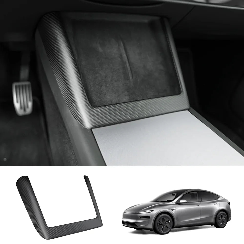 [Real Carbon Fiber] Wireless Charging Area Trim for Tesla Model Y Juniper 2025+ Matte Carbon Fiber