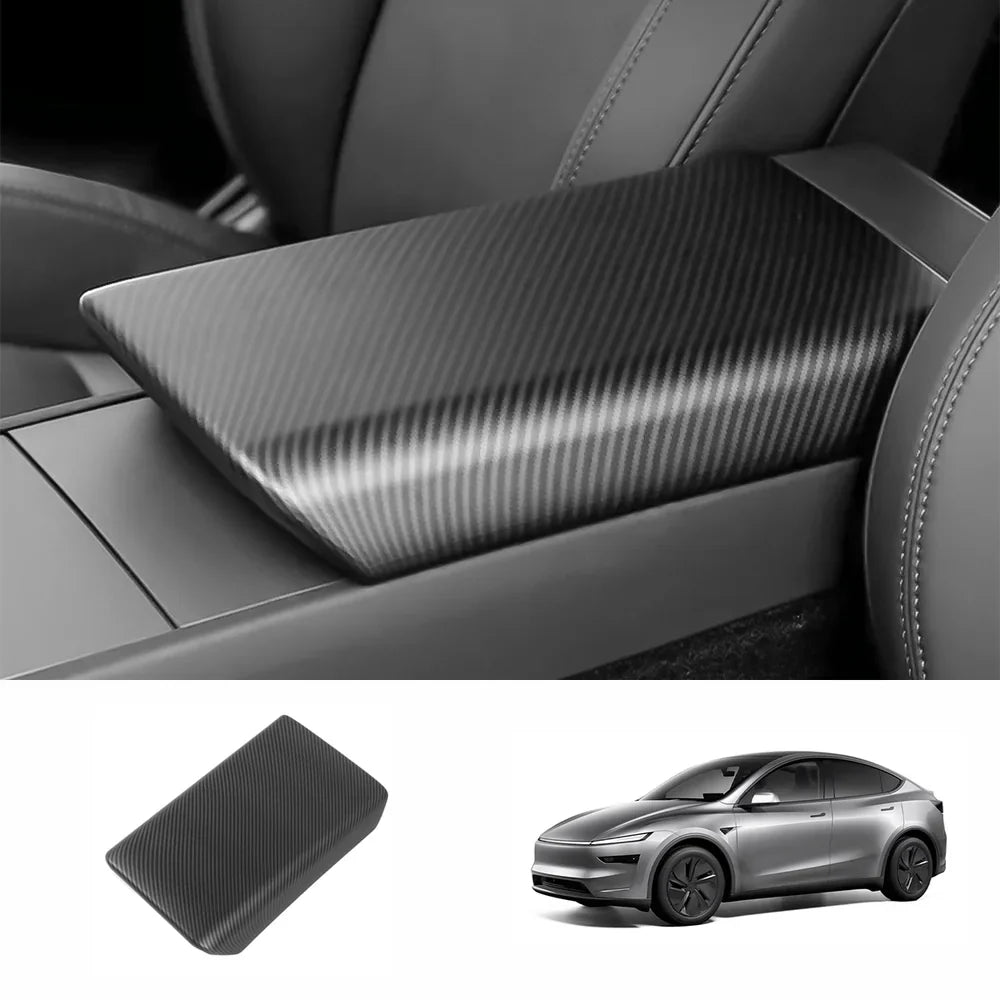 [Real Carbon Fiber] Armrest Cover for Tesla Model Y Juniper 2025+ Matte Carbon Fiber
