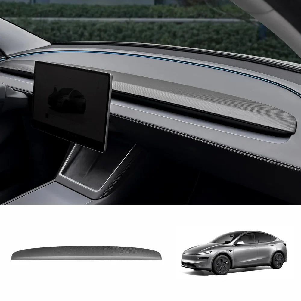 [Real Carbon Fiber] Dashboard Vent Trim for Tesla Model Y Juniper 2025+ Upper Trim Only-1PC Matte Carbon Fiber