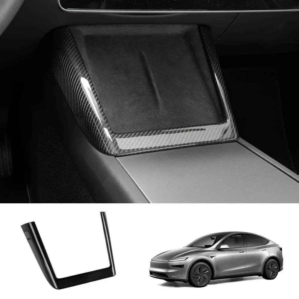 [Real Carbon Fiber] Wireless Charging Area Trim for Tesla Model Y Juniper 2025+ Glossy Carbon Fiber