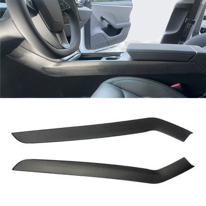 [Real Carbon Fiber] Center Console Side Interior Trim Panel For Tesla 2024+ Model 3 Highland