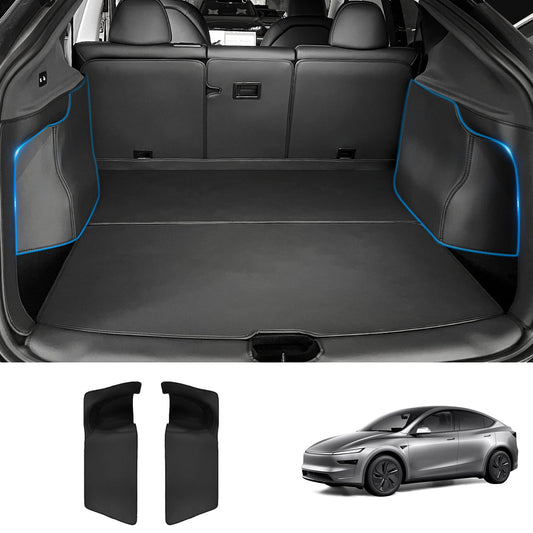 Napa Leather Rear Trunk Side Shields – Long-Lasting Protection 2-Piece Set for Tesla Model Y Juniper 2025+ Black