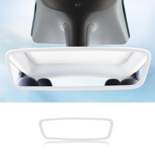 Model3/Y Inner Rearview Mirror Protective Cover Silicone Frame for Tesla White