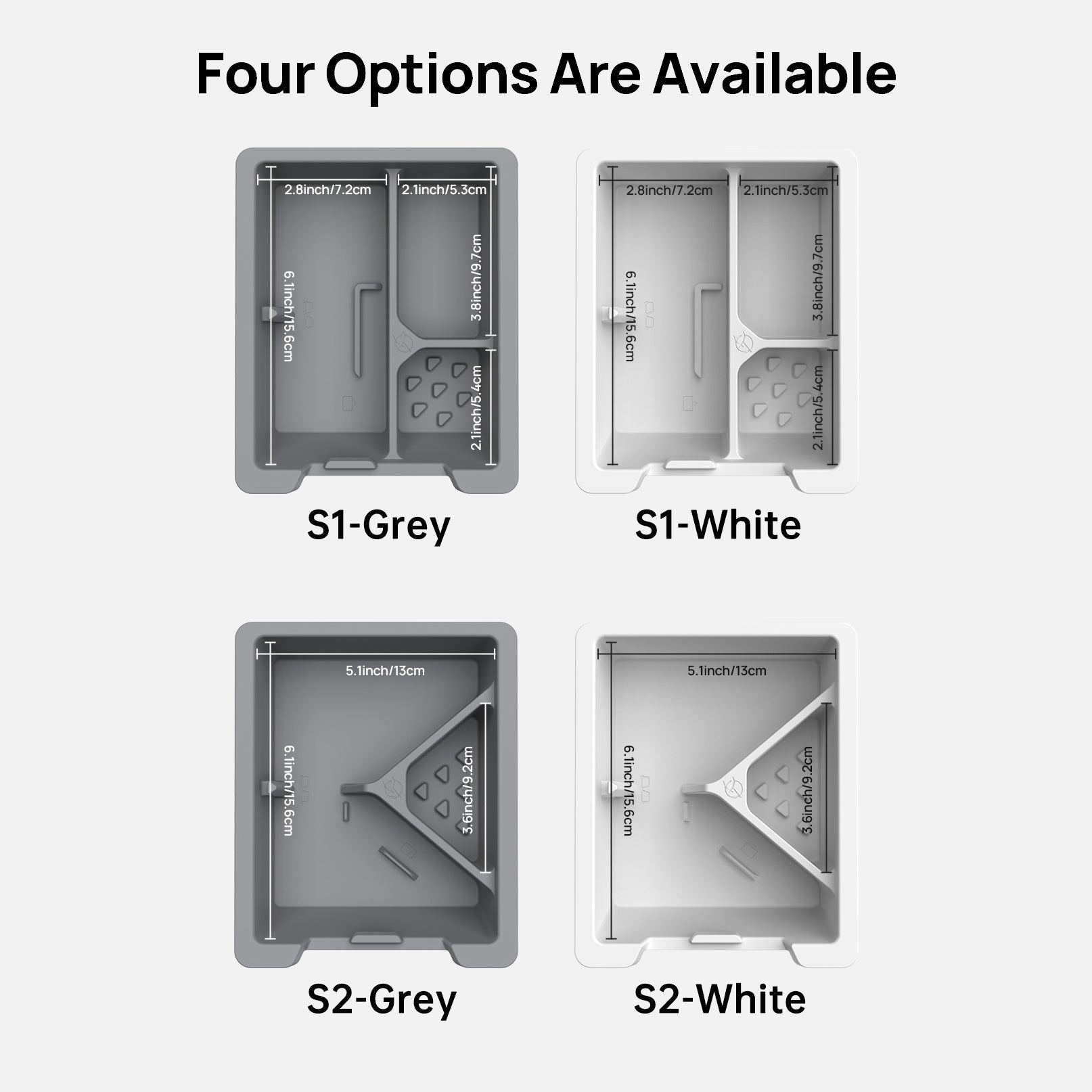 Model 3/Y Center Console Organizer, Cubby Drawer Storage Box S2-White