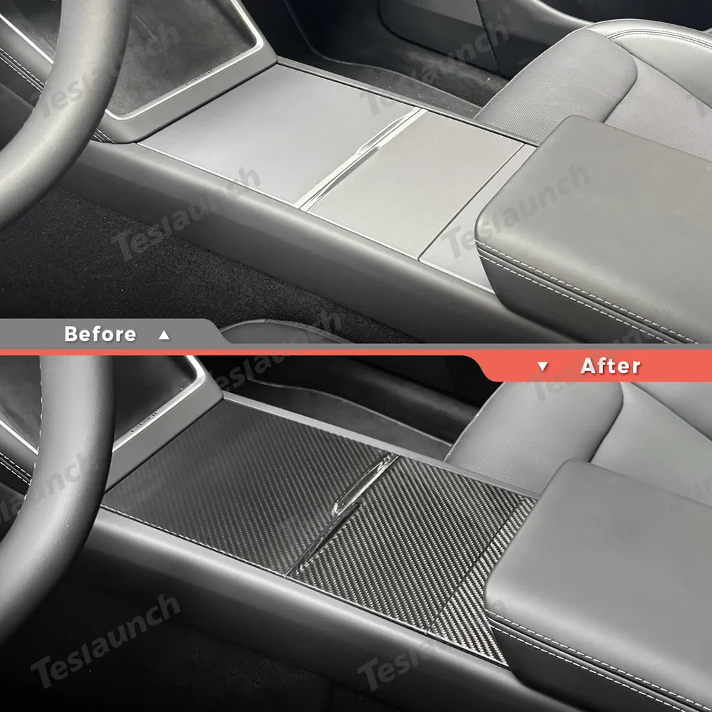 [Real Carbon Fiber] Center Console Panel Cover for Tesla Model Y Juniper 2025+