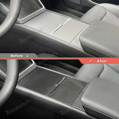 [Real Carbon Fiber] Center Console Panel Cover for Tesla Model Y Juniper 2025+