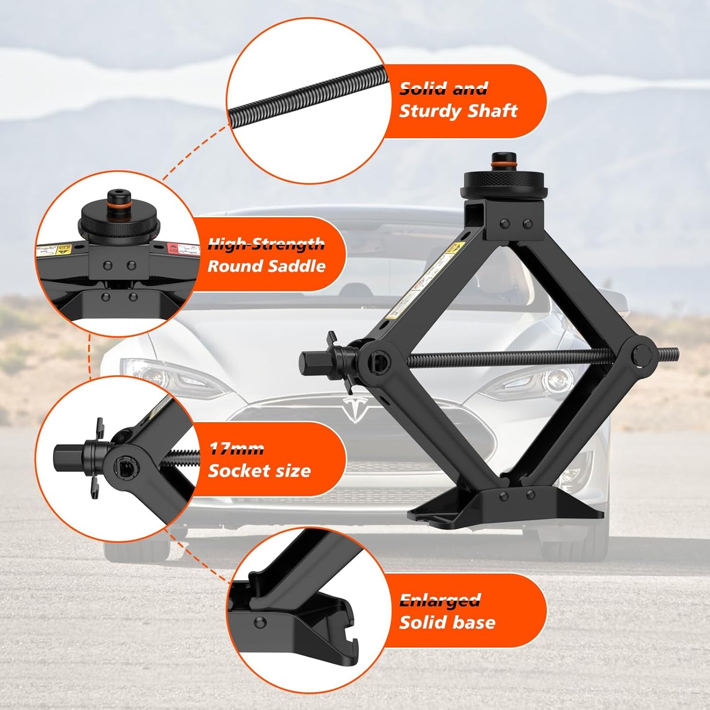 2.5 Ton Car Jack for Tesla Model Y/3/S/X Wheel Repair Tire Changing Kits