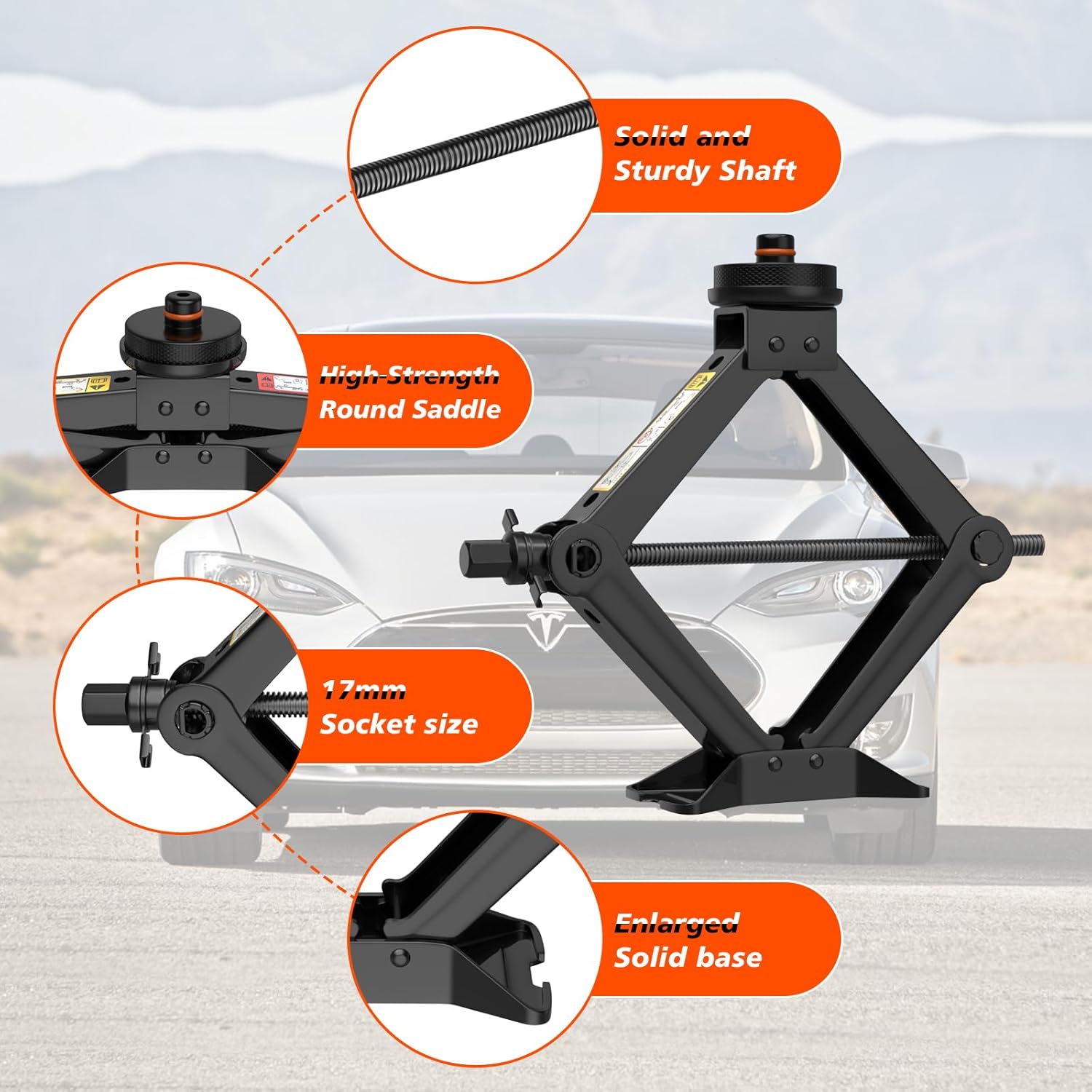 2.5 Ton Car Jack for Tesla Model Y/3/S/X Wheel Repair Tire Changing Kits