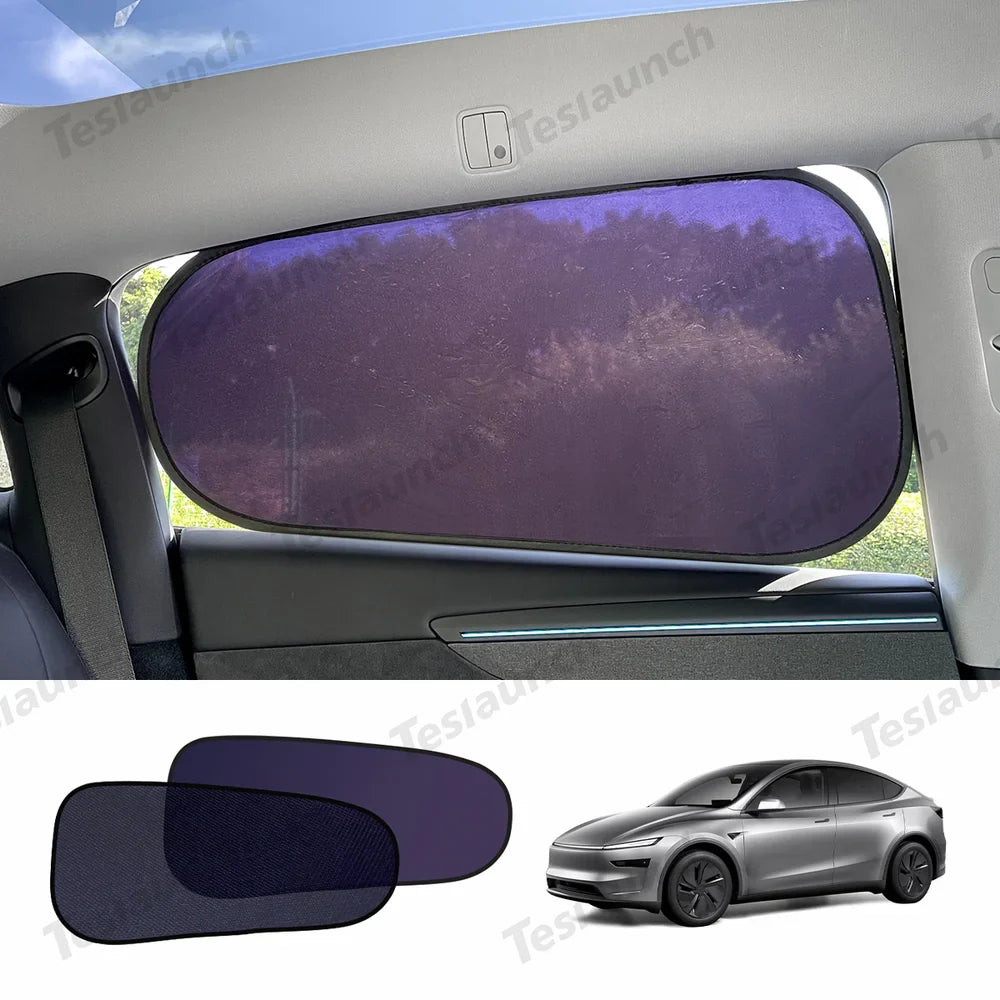 Static Cling Mesh Insulated Side Window Sunshade For Tesla Model Y Rear Window (2 PCS)