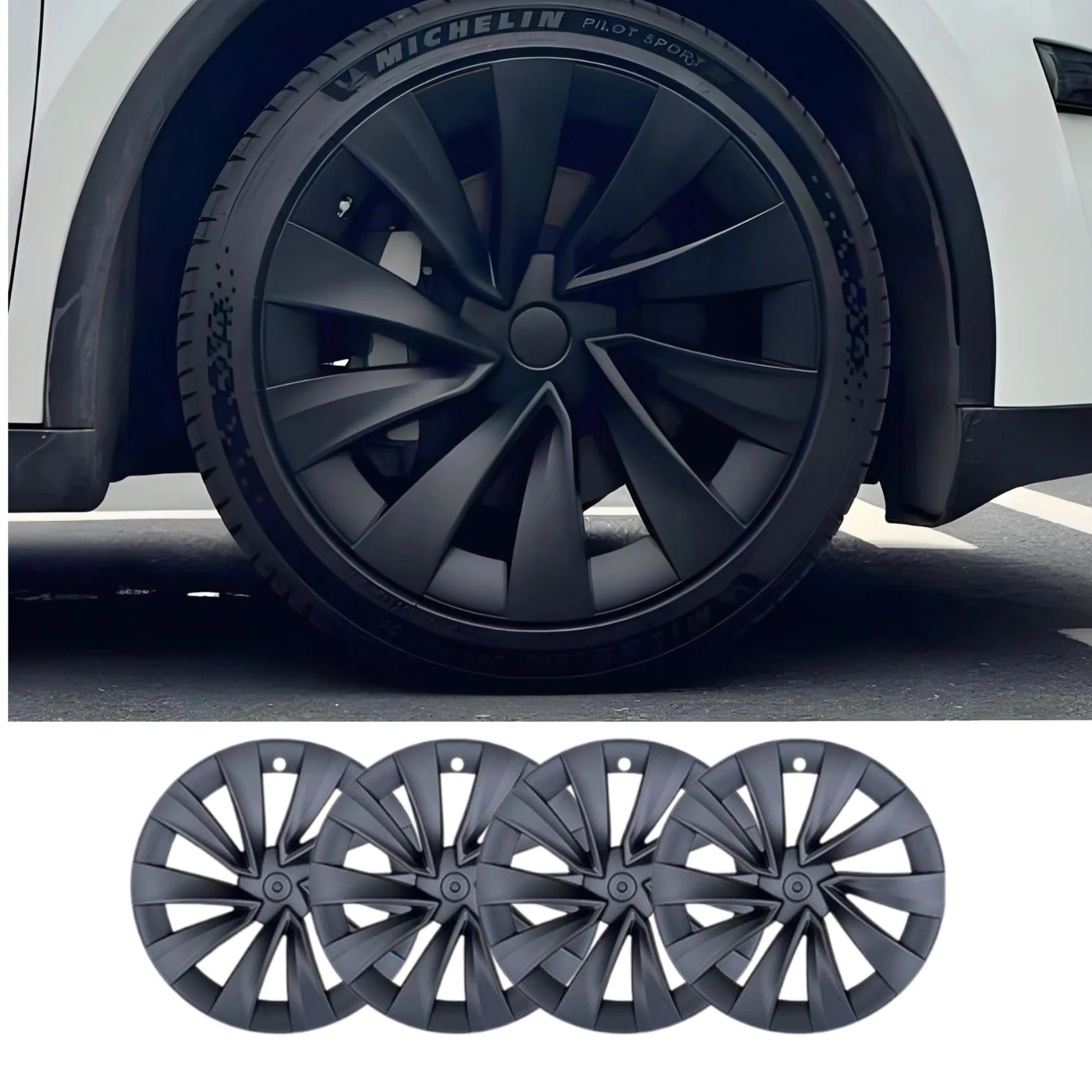 Helix 2.0 Style Wheel Hubcaps (Set of 4) for Tesla 2025+ Model Y Juniper 20''