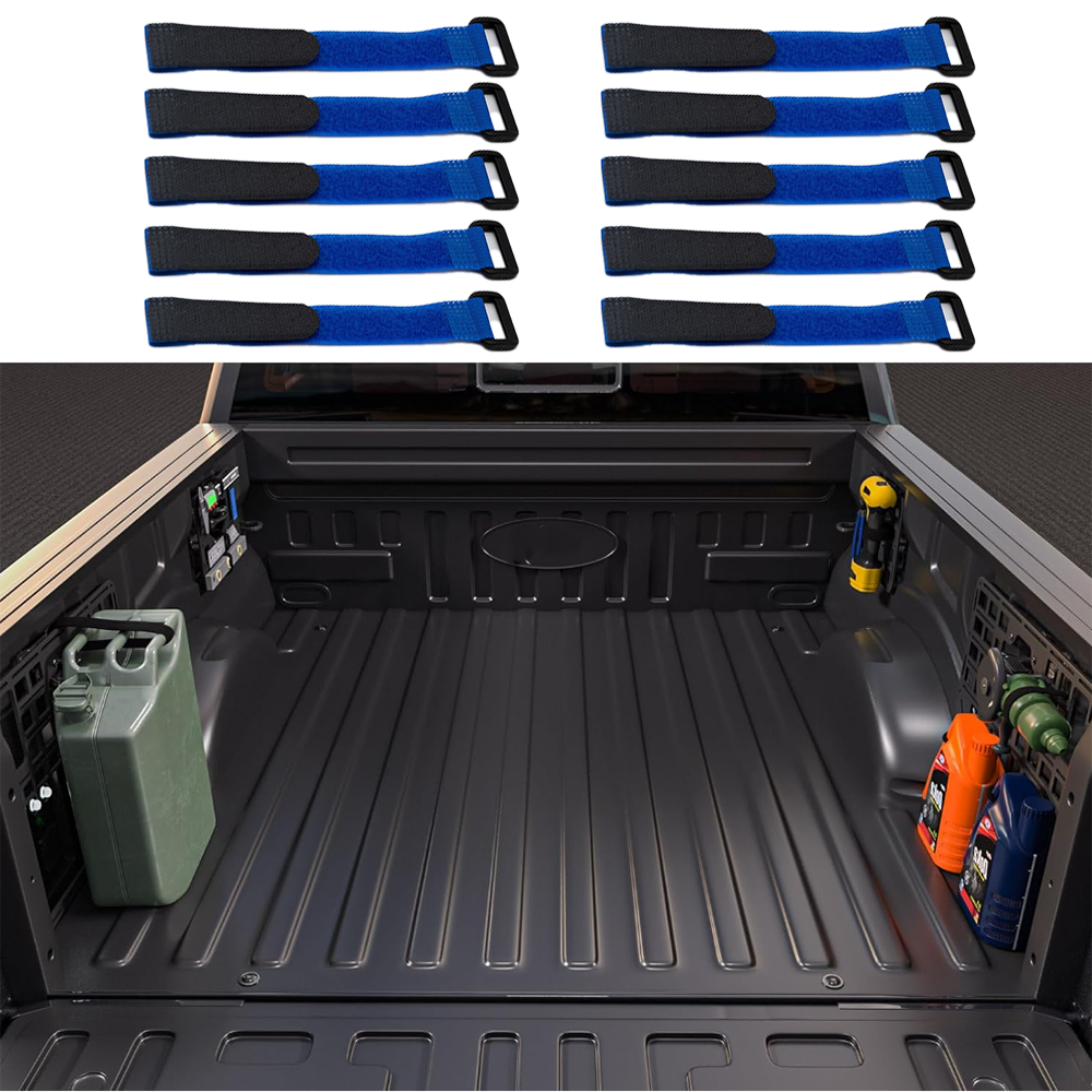 Reusable Hook and Loop Fastening Straps for Cybertruck Blue 10 Pcs