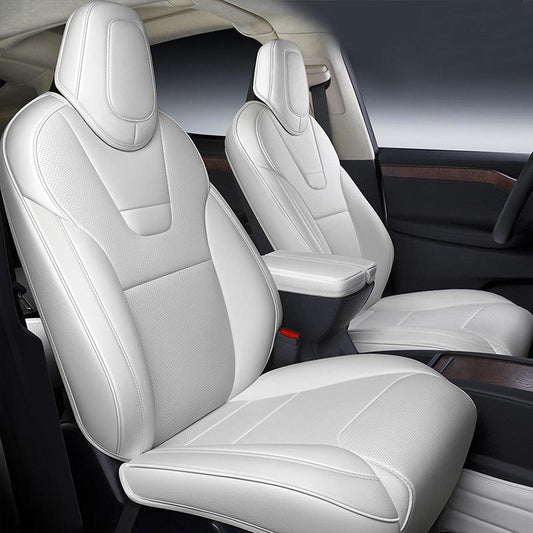 All-Inclusive 2022-2025+ 5 Seat Tesla Model S Seat Cover Nappa Leather White Choose Color Email the Car Seat Image 10 Days to Produce