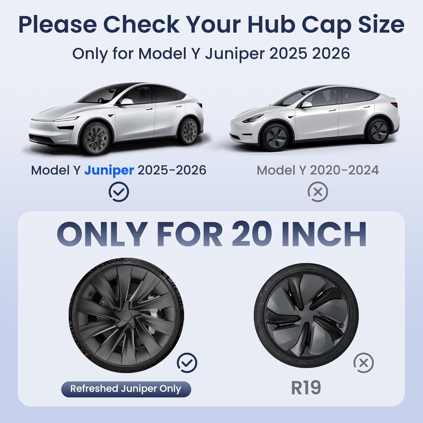 Helix 2.0 Style Wheel Hubcaps (Set of 4) for Tesla 2025+ Model Y Juniper 20''