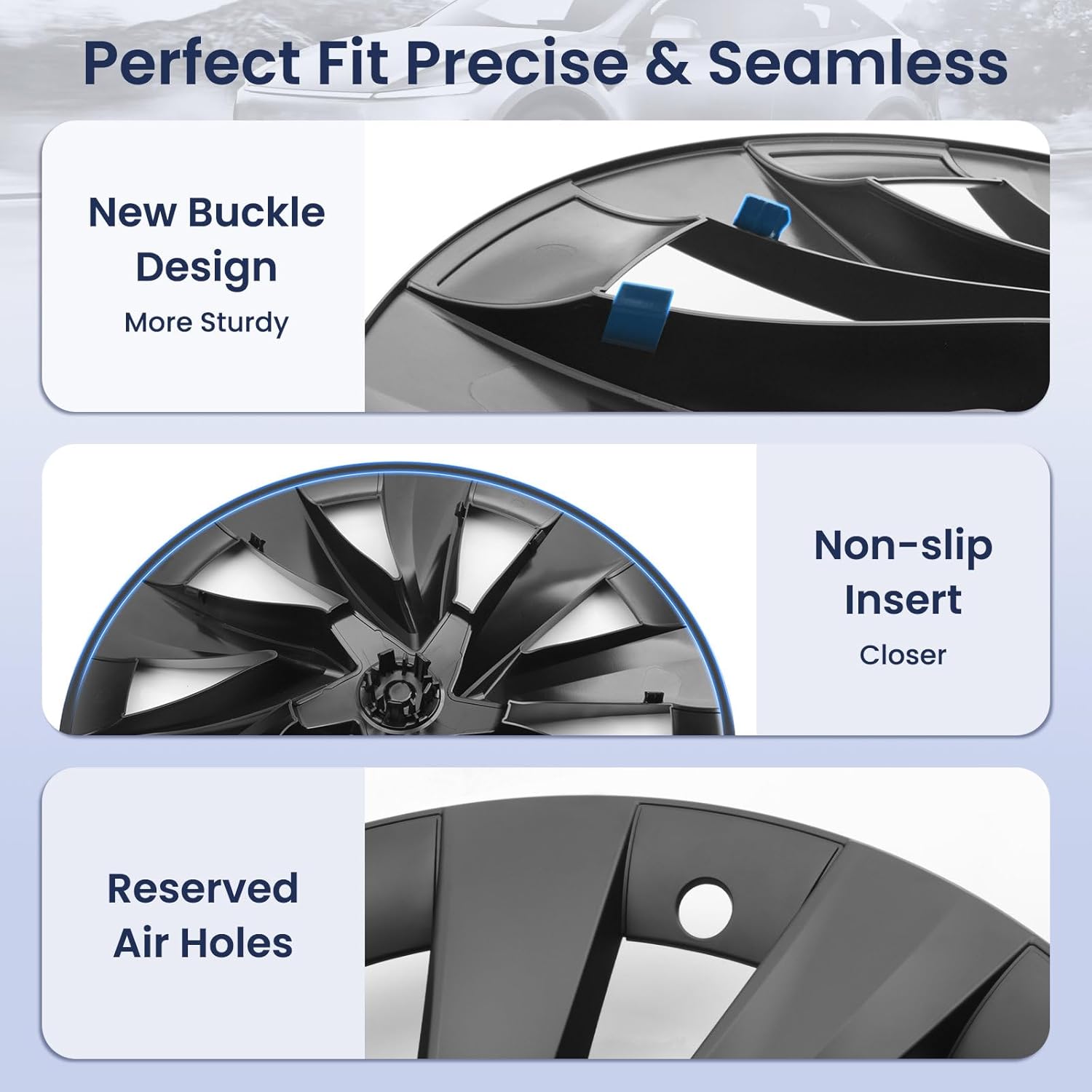 Helix 2.0 Style Wheel Hubcaps (Set of 4) for Tesla 2025+ Model Y Juniper 20''