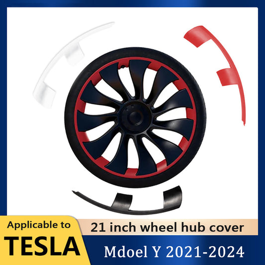 21" Precision-Fit Wheel Rim Protector Segmented Snap-On Installation Decorative Cover For Tesla Model Y 2021-2024