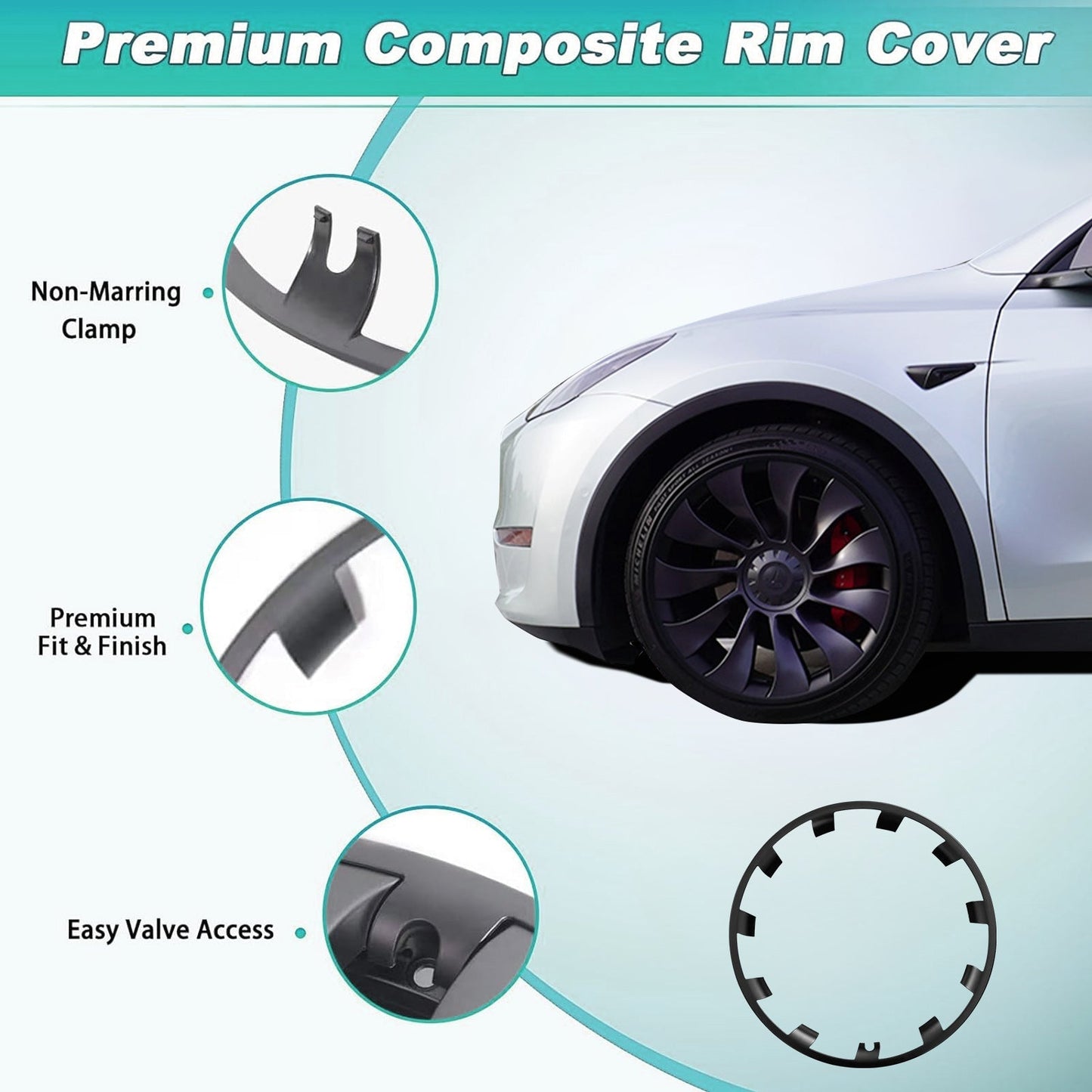 21" Wheel Hub Protection Ring for Tesla Model Y