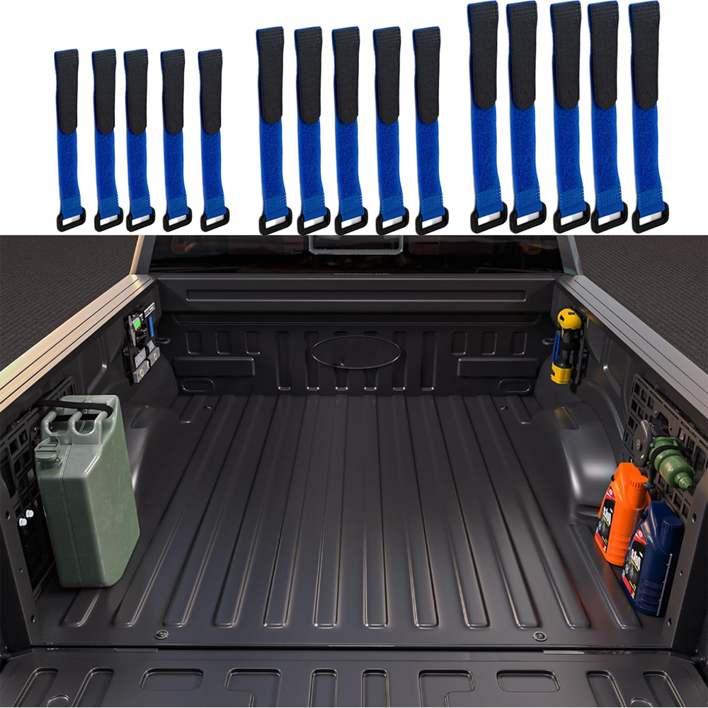 Reusable Hook and Loop Fastening Straps for Cybertruck Blue S+M+L S(5Pcs)+M(5Pcs)+L(5Pcs)