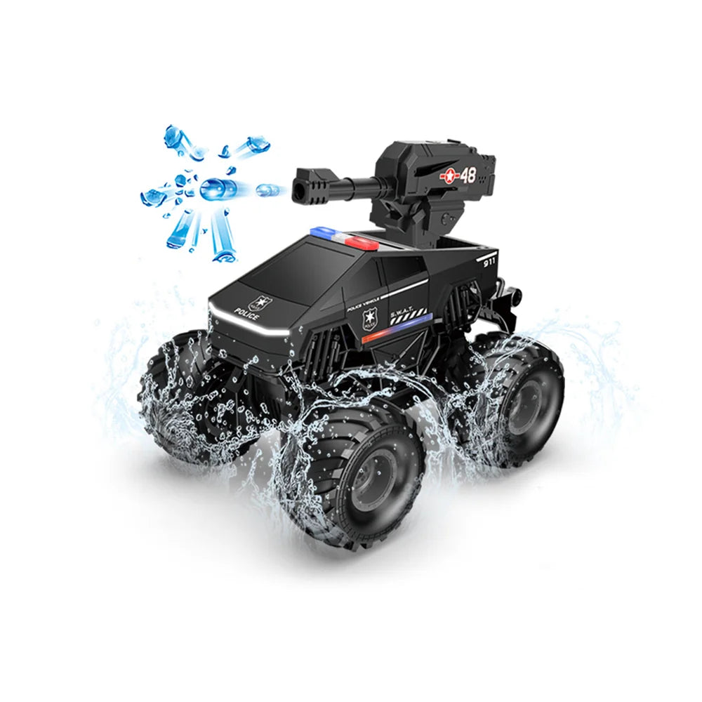 1:20 Scale Cybertruck-Inspired Amphibious RC Toy Car — 4WD Off-Road All-Terrain Truck TCS15 Pickup (Water Bullet) Black