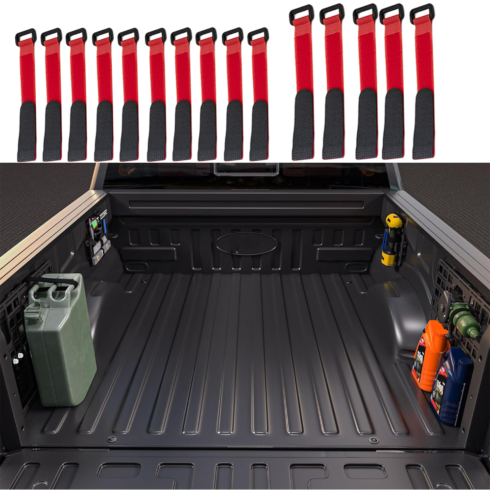 Reusable Hook and Loop Fastening Straps for Cybertruck Red M+L M(10Pcs)+L(5Pcs)