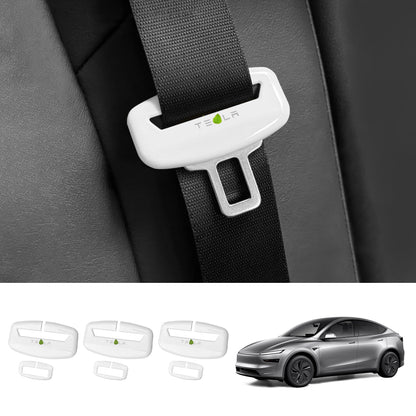 Seat Belt Buckle Cover Set for Tesla Model Y Juniper 2025+ Rear Row Set (3 Pairs) Universal Style White