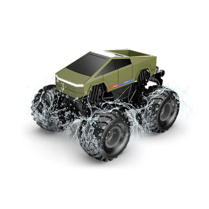 1:20 Scale Cybertruck-Inspired Amphibious RC Toy Car — 4WD Off-Road All-Terrain Truck TCS12 Pickup (Standard) Green