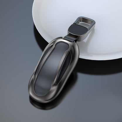 Alloy Steel Key Fob Case Holder For Tesla Model S/X/3/Y Model X Grey