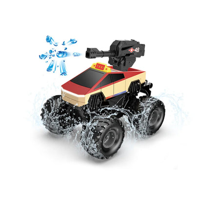 1:20 Scale Cybertruck-Inspired Amphibious RC Toy Car — 4WD Off-Road All-Terrain Truck TCS15 Pickup (Water Bullet) Red