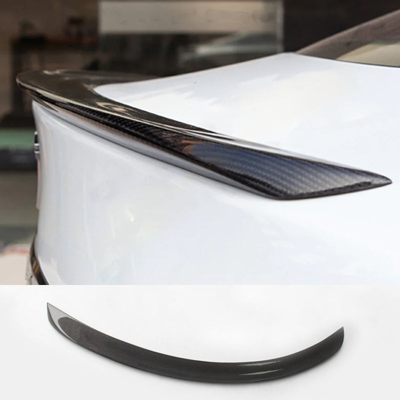 [Real Carbon Fiber] OEM Rear Trunk Lip Spoiler for Tesla Model S 2014+ Glossy