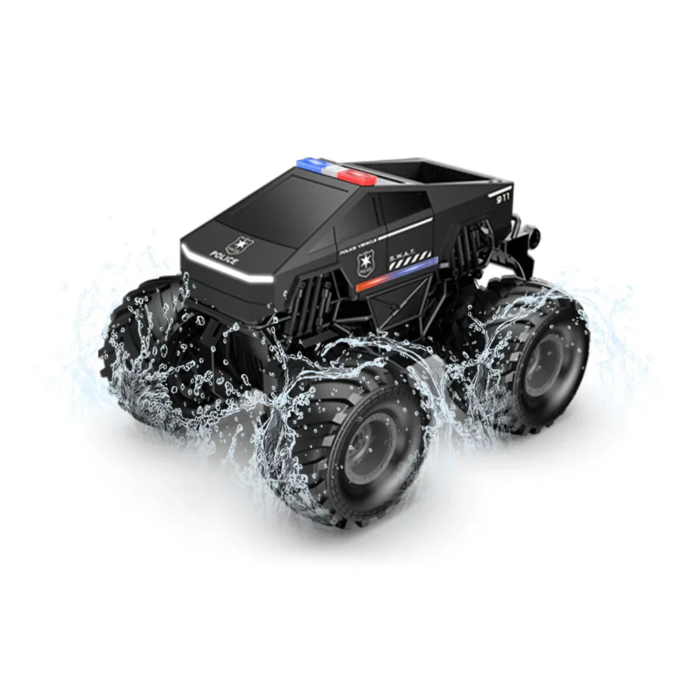 1:20 Scale Cybertruck-Inspired Amphibious RC Toy Car — 4WD Off-Road All-Terrain Truck TCS12 Pickup (Standard) Black