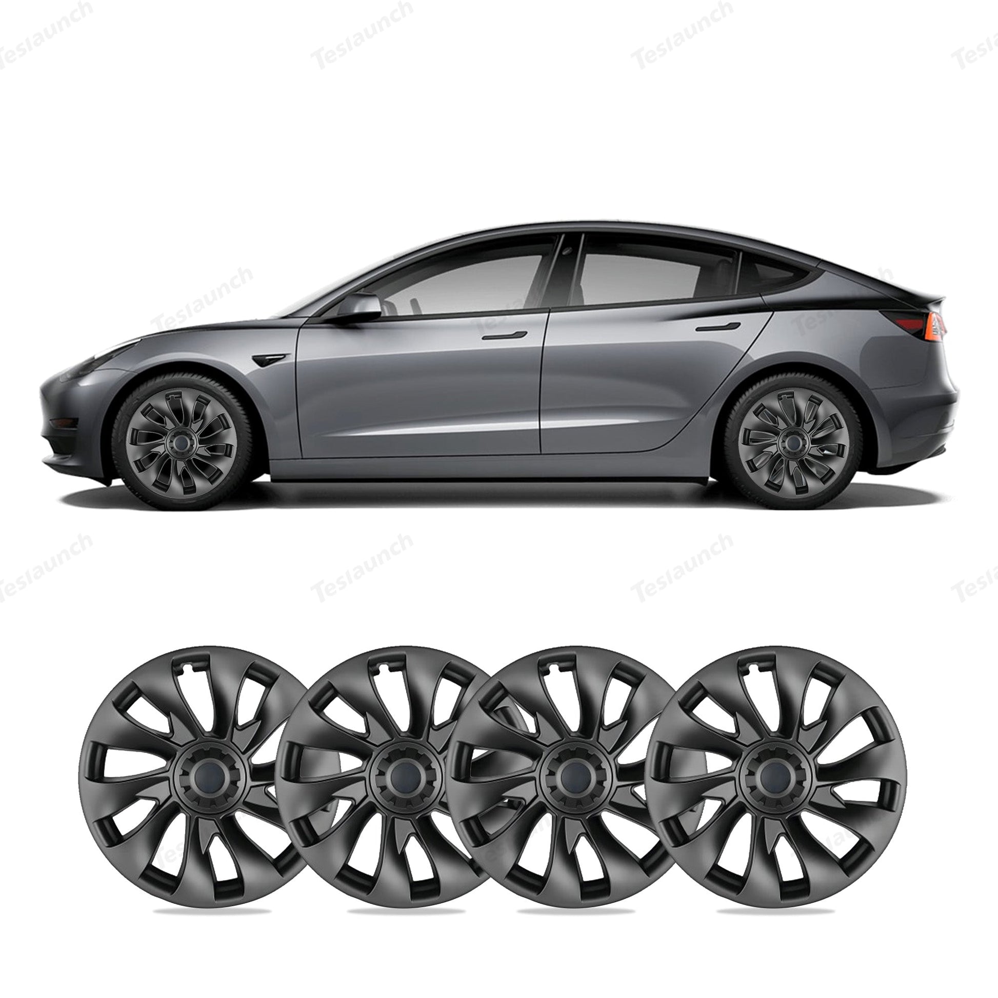 Model 3 18'' Aero Wheels Cover Hubcaps Replacement 4PCS for Tesla (2017-2023)